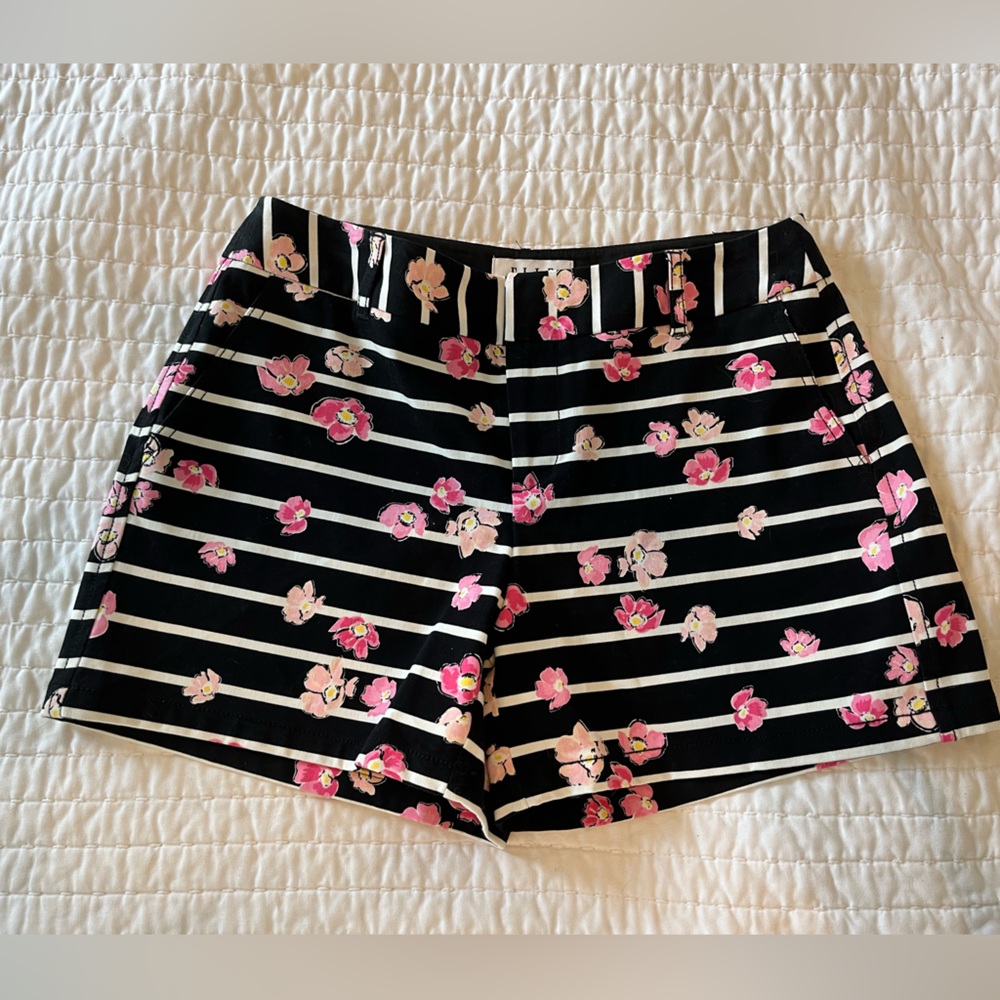 Elle Black and White Striped Shorts